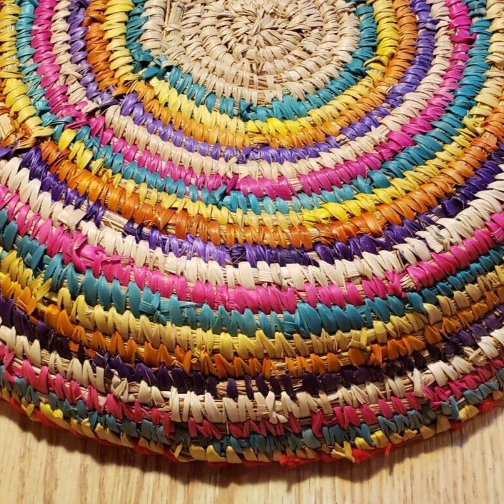 Colorful Wicker Basket Bowl Multi-Color - Picture 8 of 9